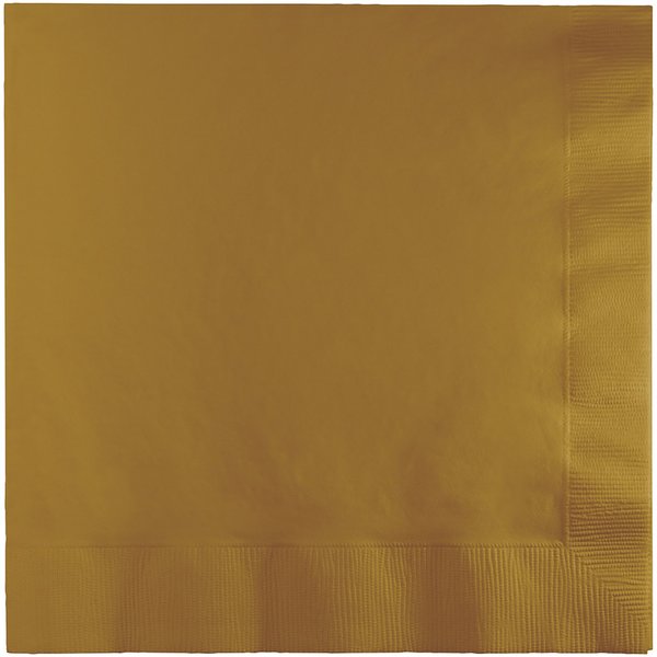 Touch Of Color Glittering Gold Napkins 3 ply, 6.5", 500PK 583276B